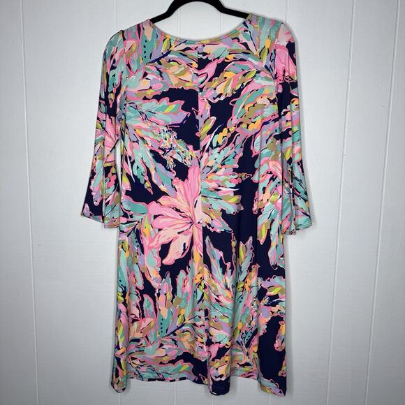 Lilly Pulitzer Women's Ophelia Dress in Bright Navy Al Fresco Size Medium - Picture 2 of 6